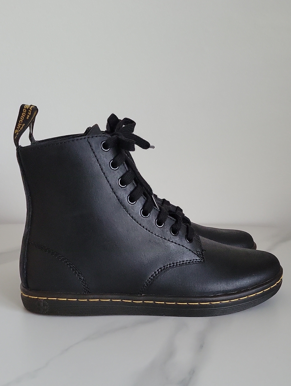 Dr. Martens Tobias Black Leather Lace-Up Ankle Boots